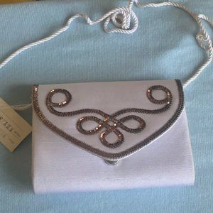 White with gold purse